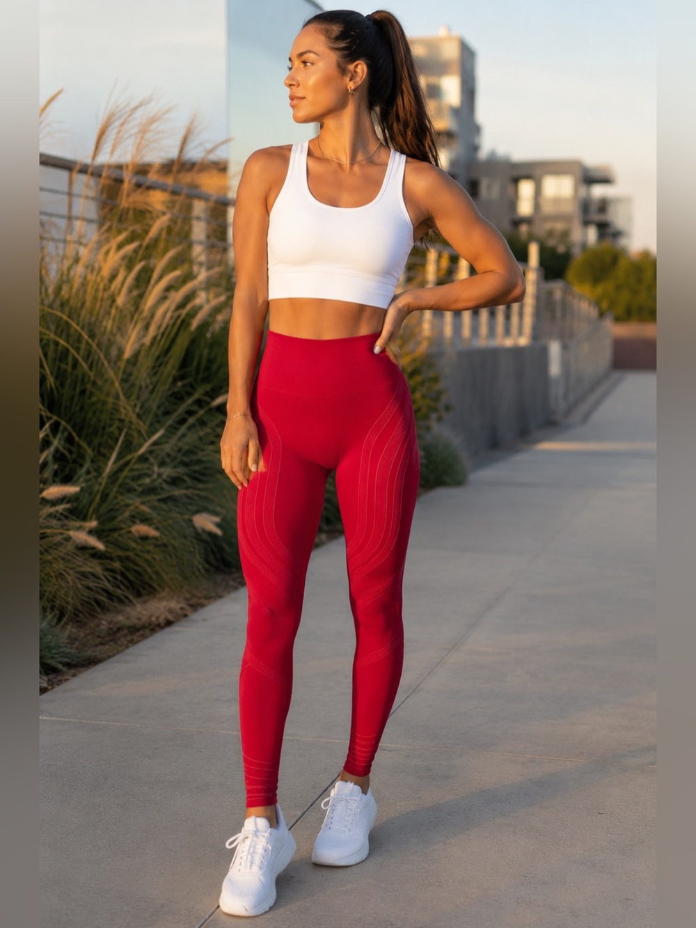 Free People Movement High Rise Red Compression Leggings  XS Seamless Activewear